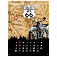 Blechschildkalender-ROUTE 66 MIT MOTOR-