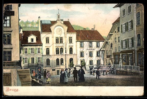 Cartoline postali: AK Brugg, Ortspartie mit Restaurant – Usato da Berlin venduto da bartko-reher