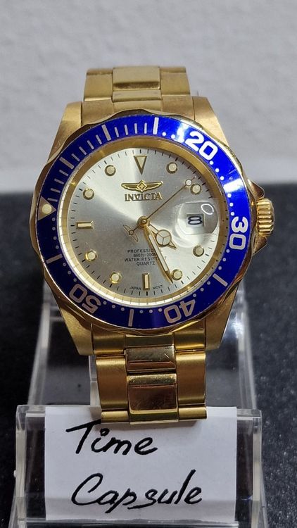 Sehr sch ne Invicta Pro Driver 14124 40mm mit Datum und Blau
