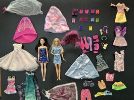 Barbie 2 Figuren und viele Kleider und Schuhe
