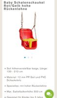 Babyschaukel Rot/Gelb von BOWI mit hoher Rückenlehne
