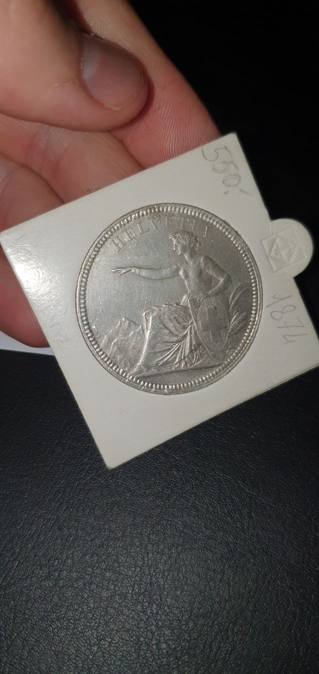 Tutti le monete: 5 Fr. 1874 Helvetia sitzend ss-vorz – Usato da Baden venduto da chris94 6