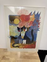 Bild Rosina Wachtmeister Katzen gerahmt 80 cm x 60 cm