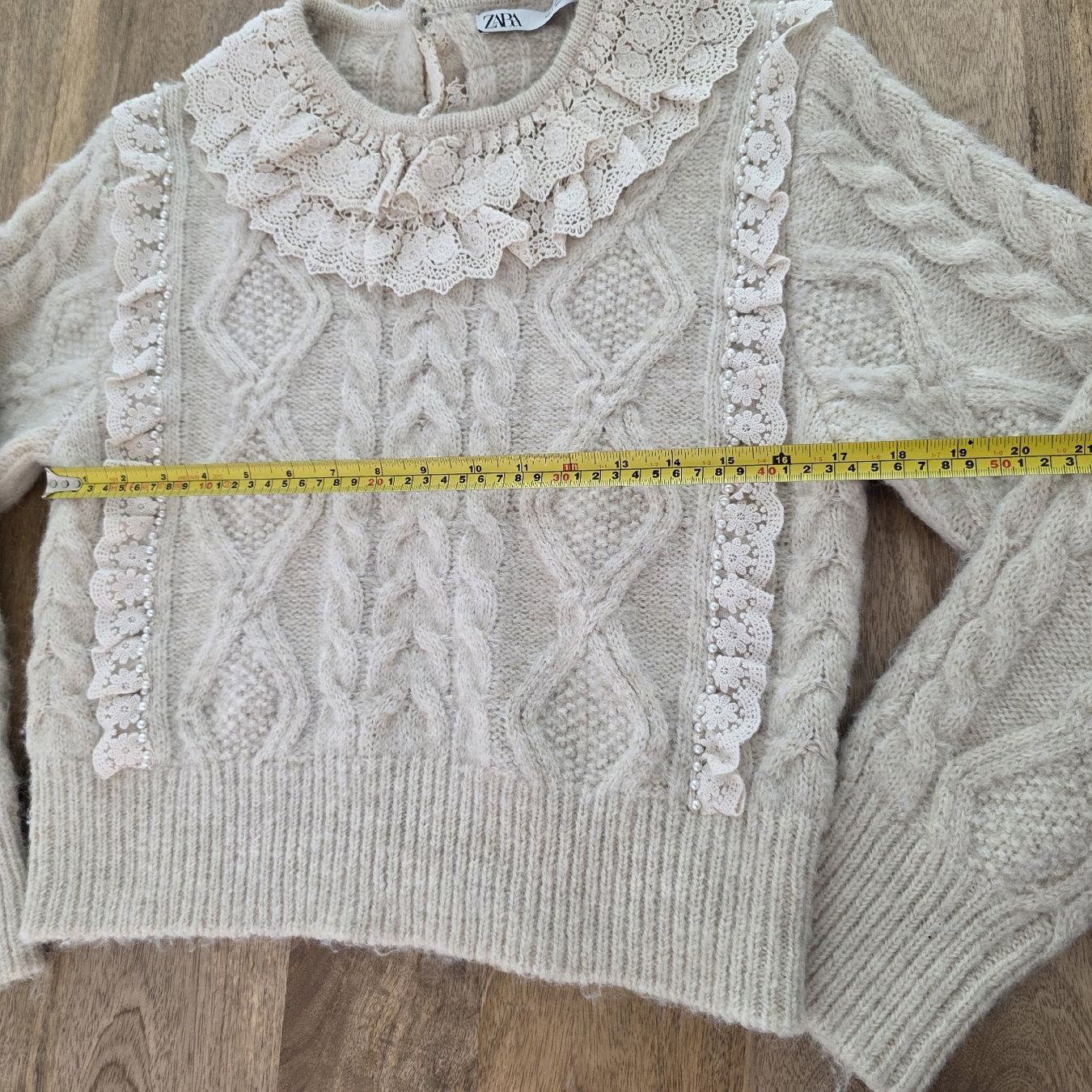 Zara Maglioni & Felpe: Zara Pullover Strick mit Spitze Perlen beige Grösse S – Nuovo (secondo la descrizione) da Rheinsulz venduto da Gilea 7