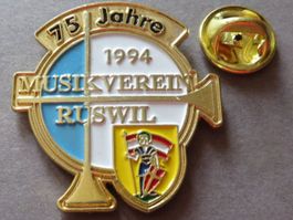PIN SCHWEIZ 75 JAHRE MUSIKVEREIN RUSWIL 1994, WAPPEN