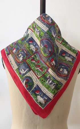 Baumwolltuch quadratisch Motiv Bauernhoftiere neu