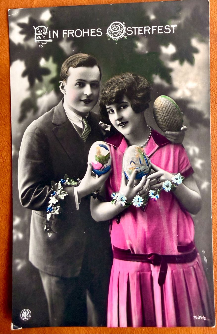 Cartoline postali: Couple - Pâques - 1920 – Usato da Lutry venduto da Ediego