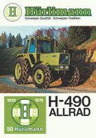 Hürlimann Blechschild Hürlimann H-490 Allrad 20x30cm