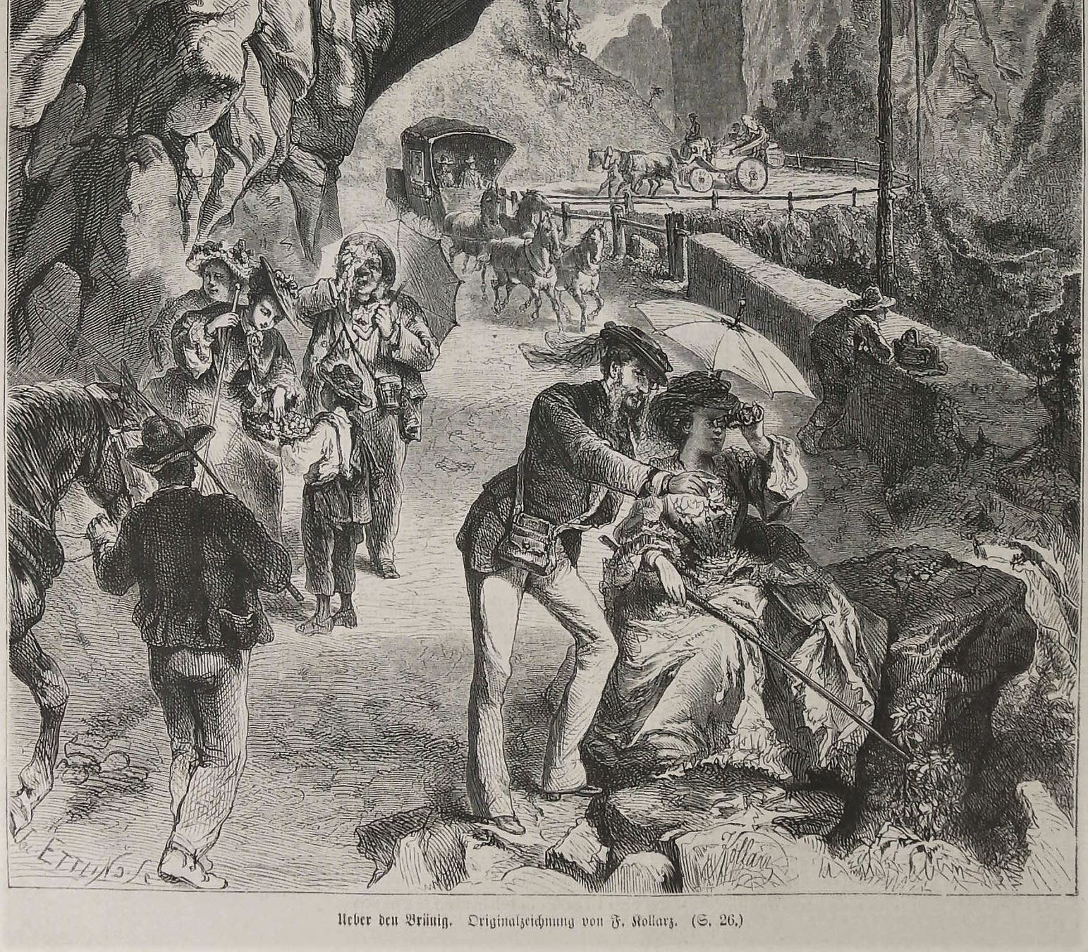 Incisioni: Brünig Holzstich  um1875 – Usato da Rafz venduto da Helvet32 1