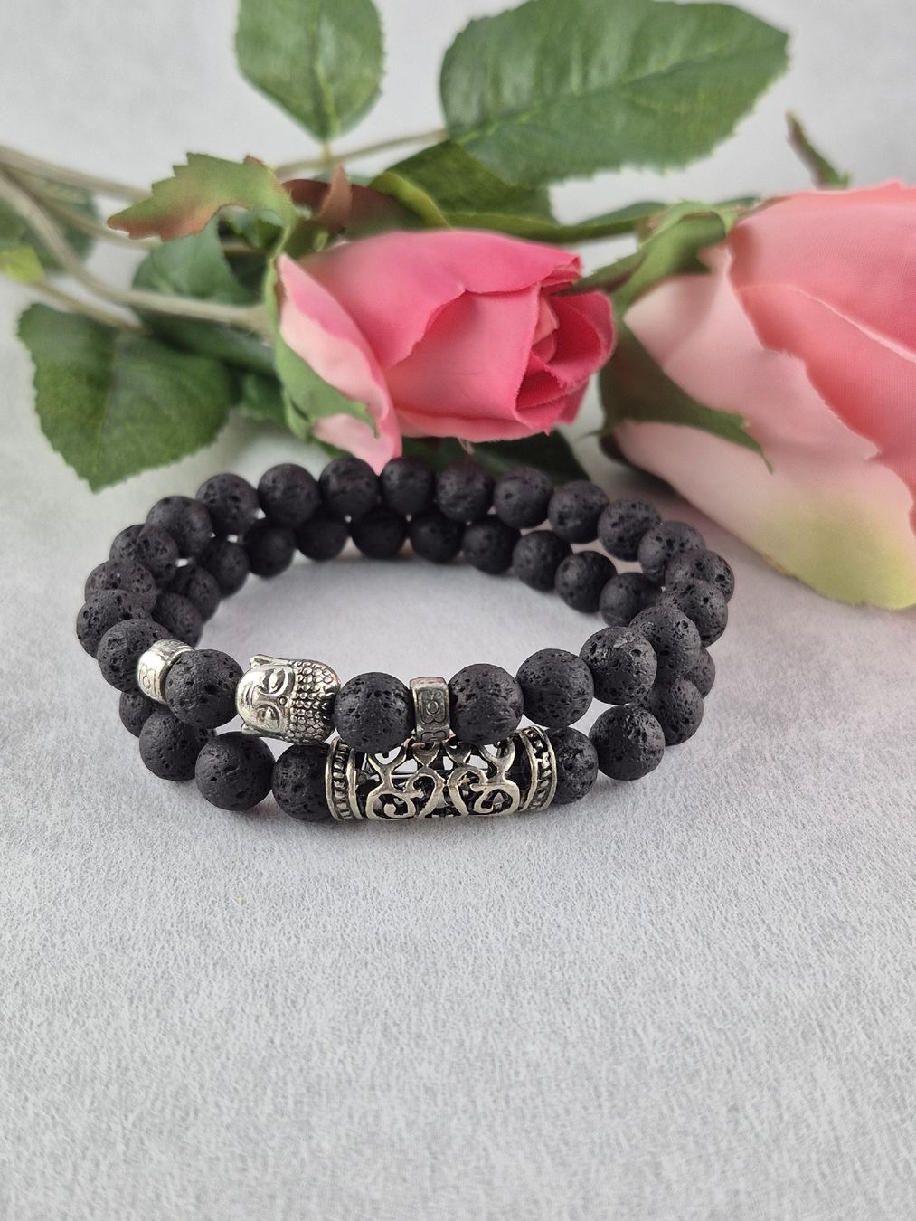 Armbänder & -reifen: Buddha Lava Stein Armband / 2 Teile – Neu und originalverpackt aus Wädenswil von Orso31