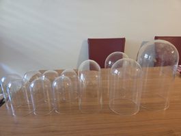 Set von 9 Glasglocken in verschiedenen Grossen gebraucht