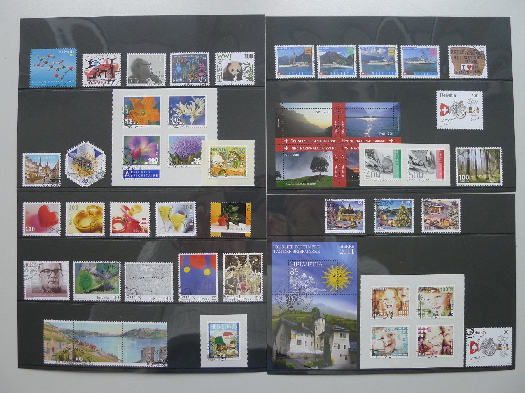 Tutti i francobolli: 2011: Jahresserie mit Ersttag-Eck-Stempel, Postpreis: 50.- – Usato da Sursee venduto da Luzernerraute