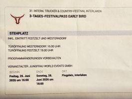 2 x 3-Tages Pass Trucker & Country Festival Interlaken