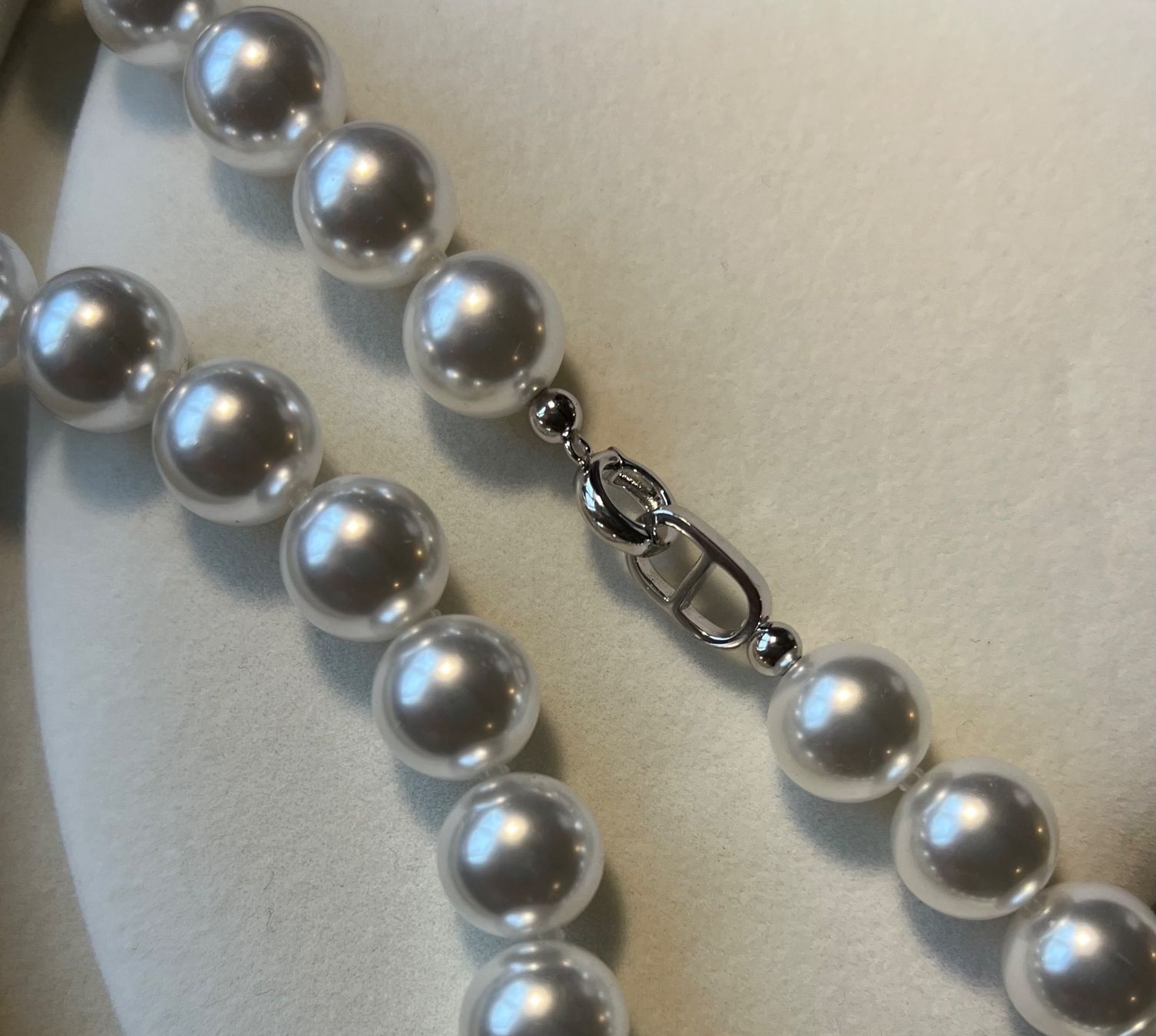 Catenine: Halskette mit Perlmuttperlen 12 mm 45 cm Silber 925 – Nuovo (secondo la descrizione) da Bern venduto da Steinfieber 3