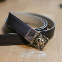 Vintage Echtledergürtel – Braun mit grauem Unterton – 110 cm