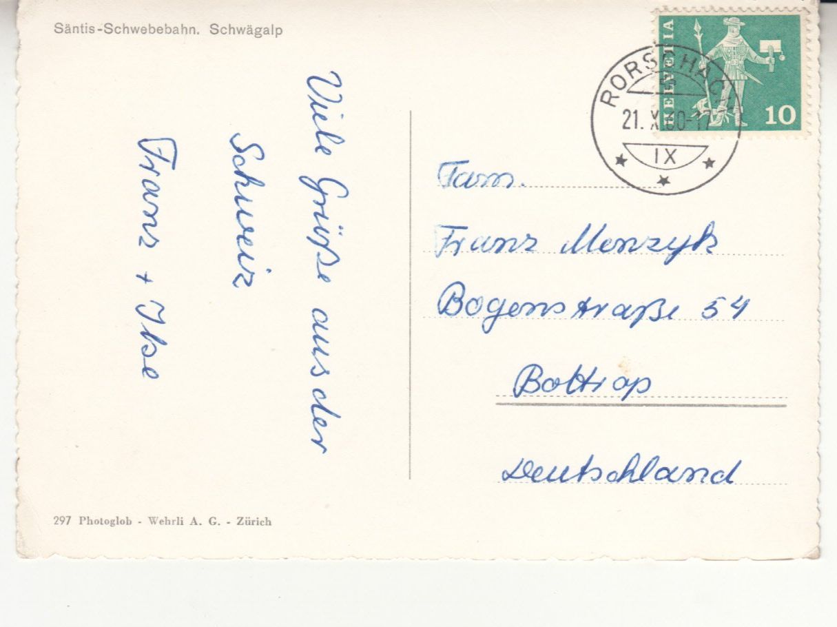 Cartoline postali: Schwägalp 1960, coloriert – Usato da Bürglen TG venduto da StampGraf 1