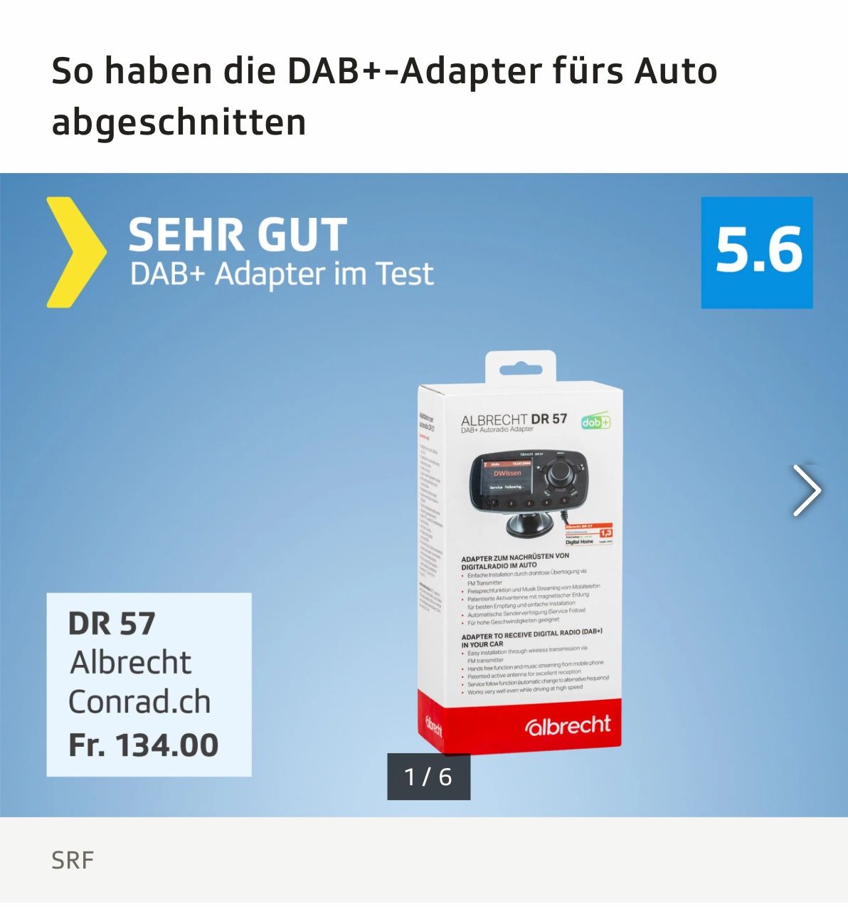 Unità & Adattatore: DAB- Adapter – Nuovo e nell'imballaggio originale da Aesch BL venduto da Ricardomaria 1