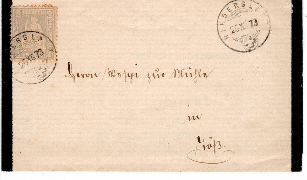 Alle Briefmarken: Kleinbrief , Niederglatt 1873 – Gebraucht aus Wolhusen von Curver9