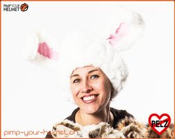 Helmüberzug "Schneehase" für Erwachsene
