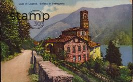 1919 AK Lago di Lugano _ Chiesa di Castagnola