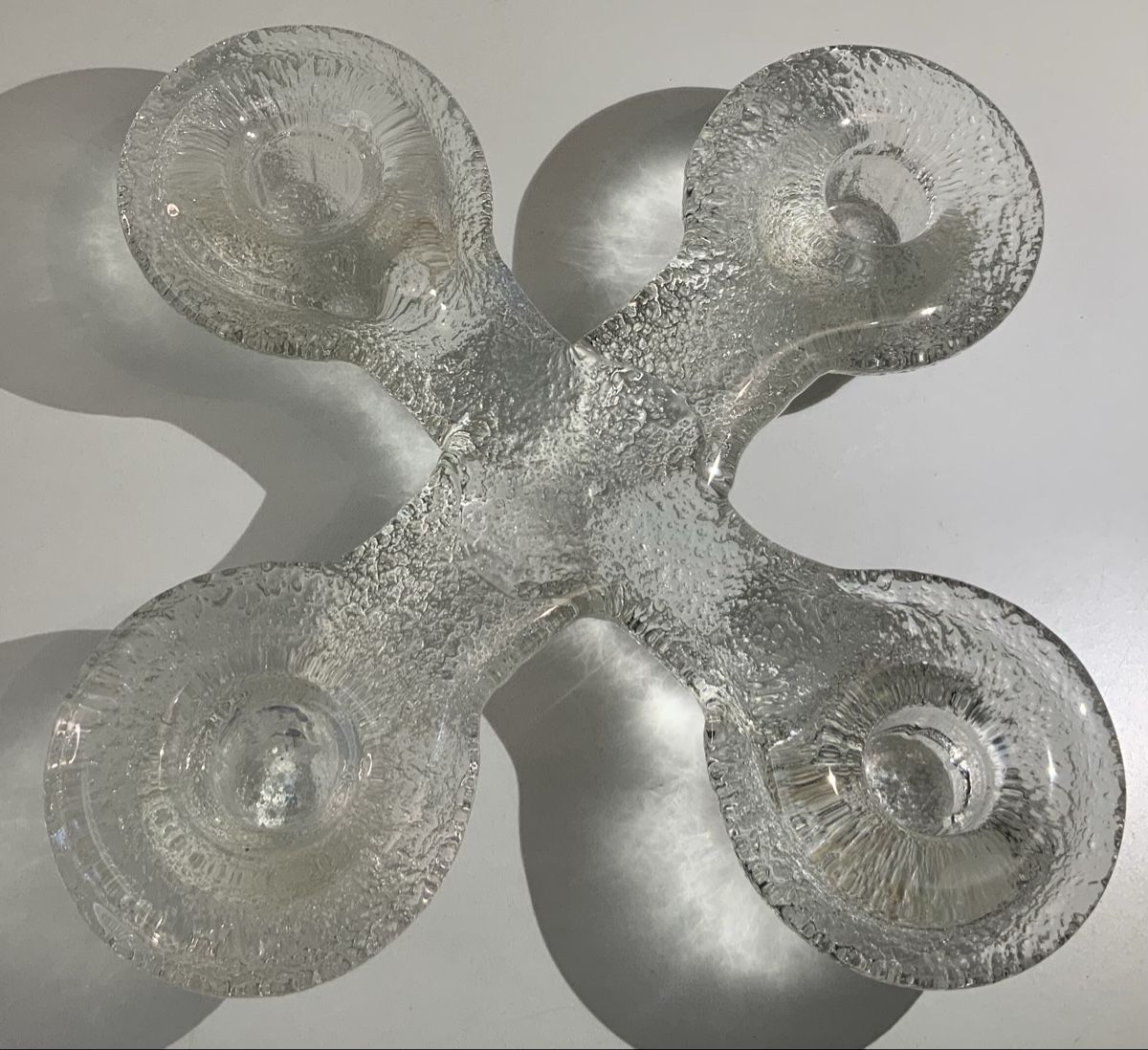Glasi Hergiswil Portacandele: Chandelier en verre – Usato da rolle venduto da Tontonjulot