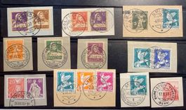 Lot 10 Briefstücke Vollstempel