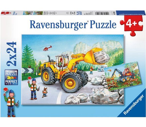 Ravensburger Puzzles: Ravensburger Puzzle 2x24 Teile Bagger und Traktor – Neu und originalverpackt aus Oensingen von Liquidations-Shop