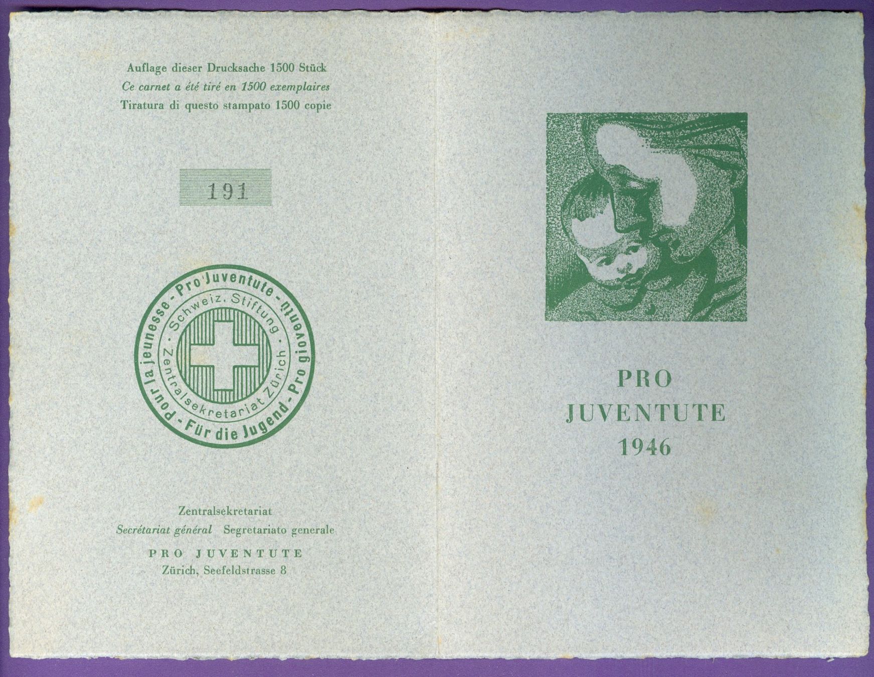 Alle Briefmarken: 1946 Schweiz Pro Juventute – Gebraucht aus Zürich von yago-rot