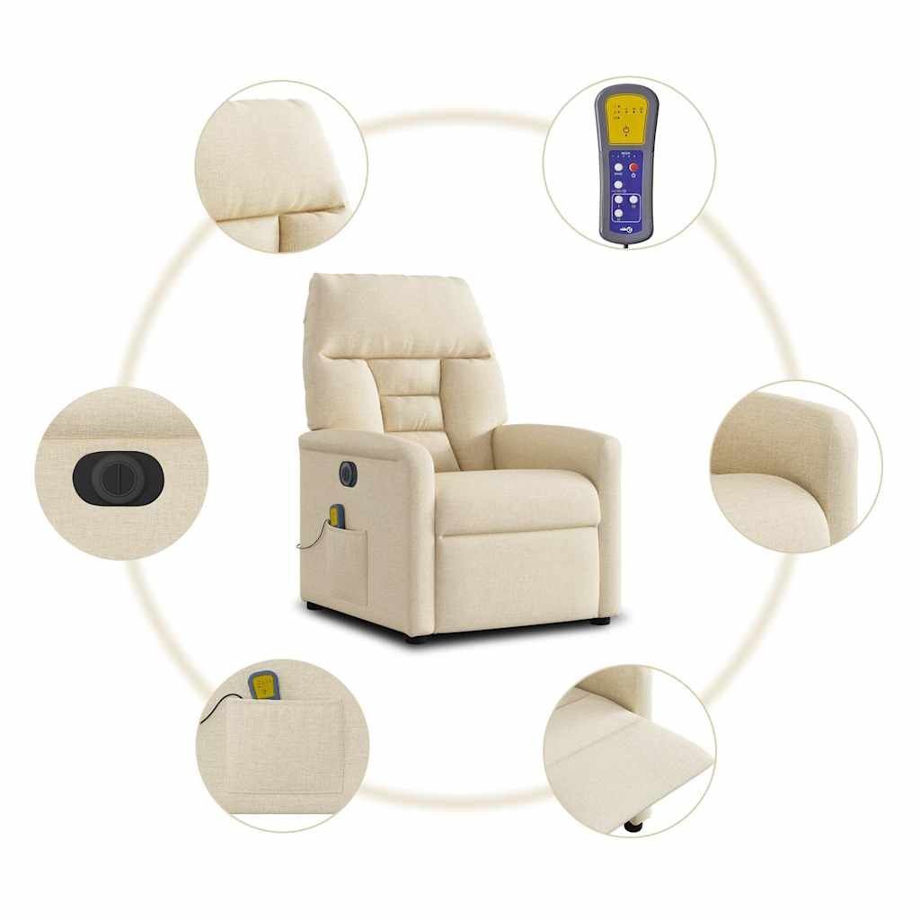 Dispositivi per massaggi: Massagesessel Elektrisch Creme oder Schwarz Stoff – Nuovo e nell'imballaggio originale da Zug venduto da Cheap-Shop 3