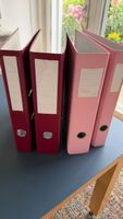 Set à 4 Bundesordner, 2 breit, 2 schmal, rosa und rot