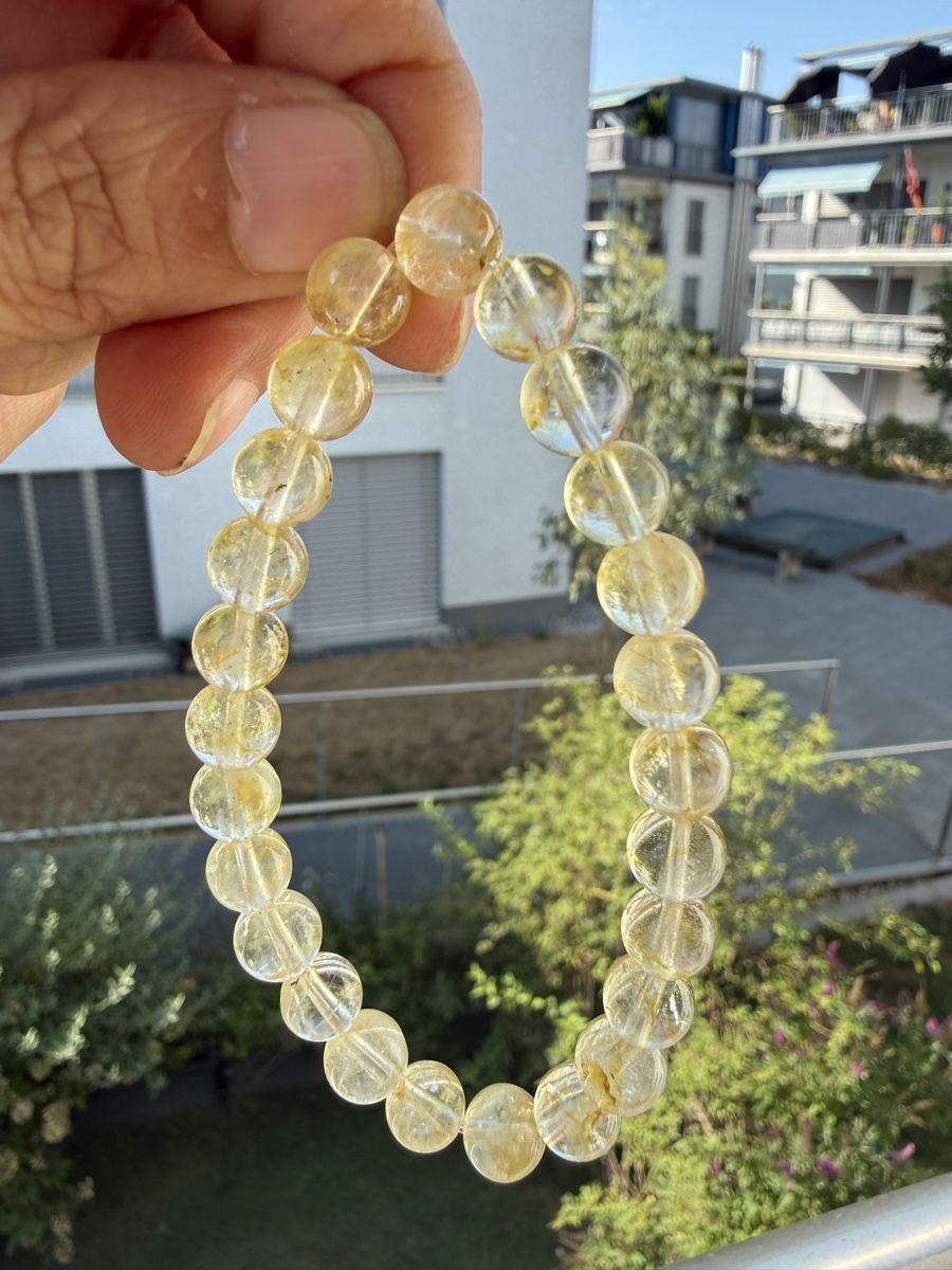 Bracelets: Echtes Gelber Topas Perlenarmband 7mm, Elastisches – Neuf (Voir description) à Jegenstorf par SteinGlanz 3