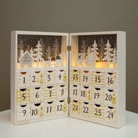 LED Adventskalender aus Holz befüllbar weiss mit 8 LED