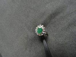 14K Smaragd Damenring Diamant GOLD 585