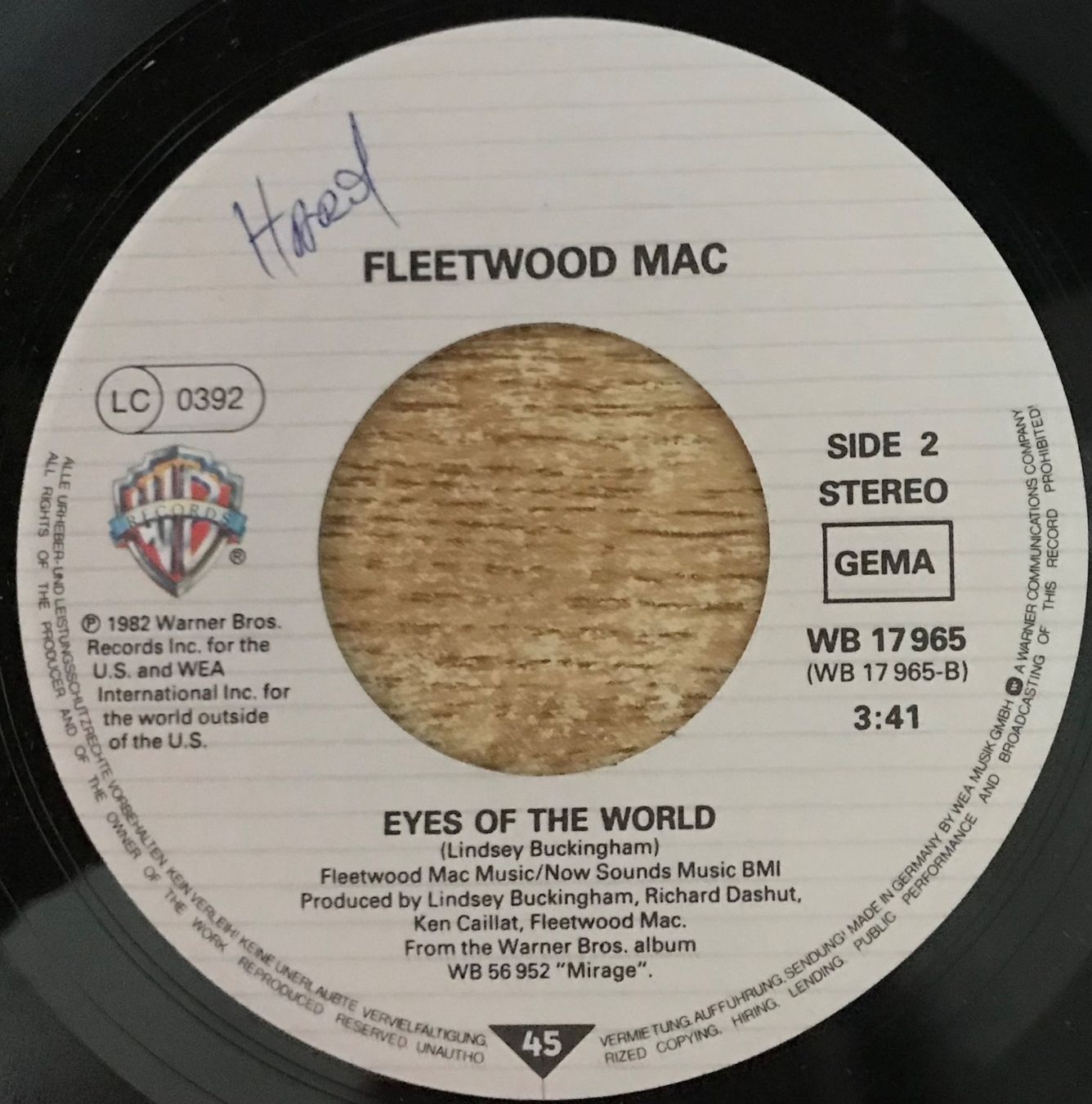 Dischi in vinile: FLEETWOOD MAC - HOLD ME – Usato da Bussigny venduto da vinyl-pas-cher 3