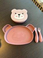 👶🏻 🍽️ Tum Tum Silikon Baby Ess-Set Bärchen mit Vakuum 🩷