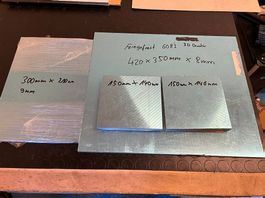 Aluminiumplatten Konvolut, Feingefräst.