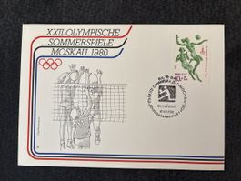 Carte philatélique Jeux olympiques Moscou 1980 volley