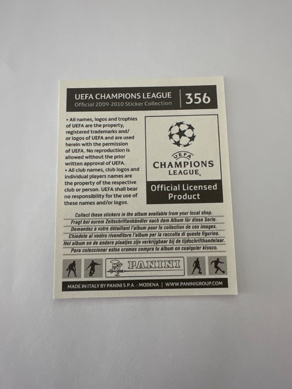 Panini Carte collezionabili: Panini UEFA Champions League 2009-2010 - Nr. 356 – Usato da Sulz AG venduto da DealWerk 1