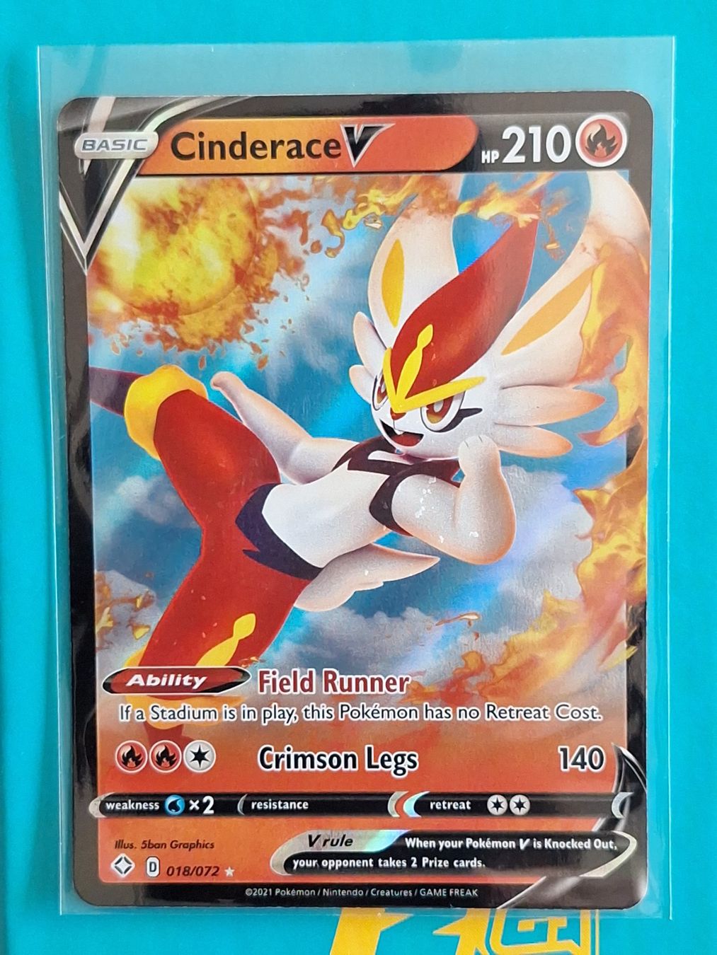 Pokémon Sammelbilder & Trading cards: Cinderace V – Gebraucht aus Altstätten SG von GGsGameshop