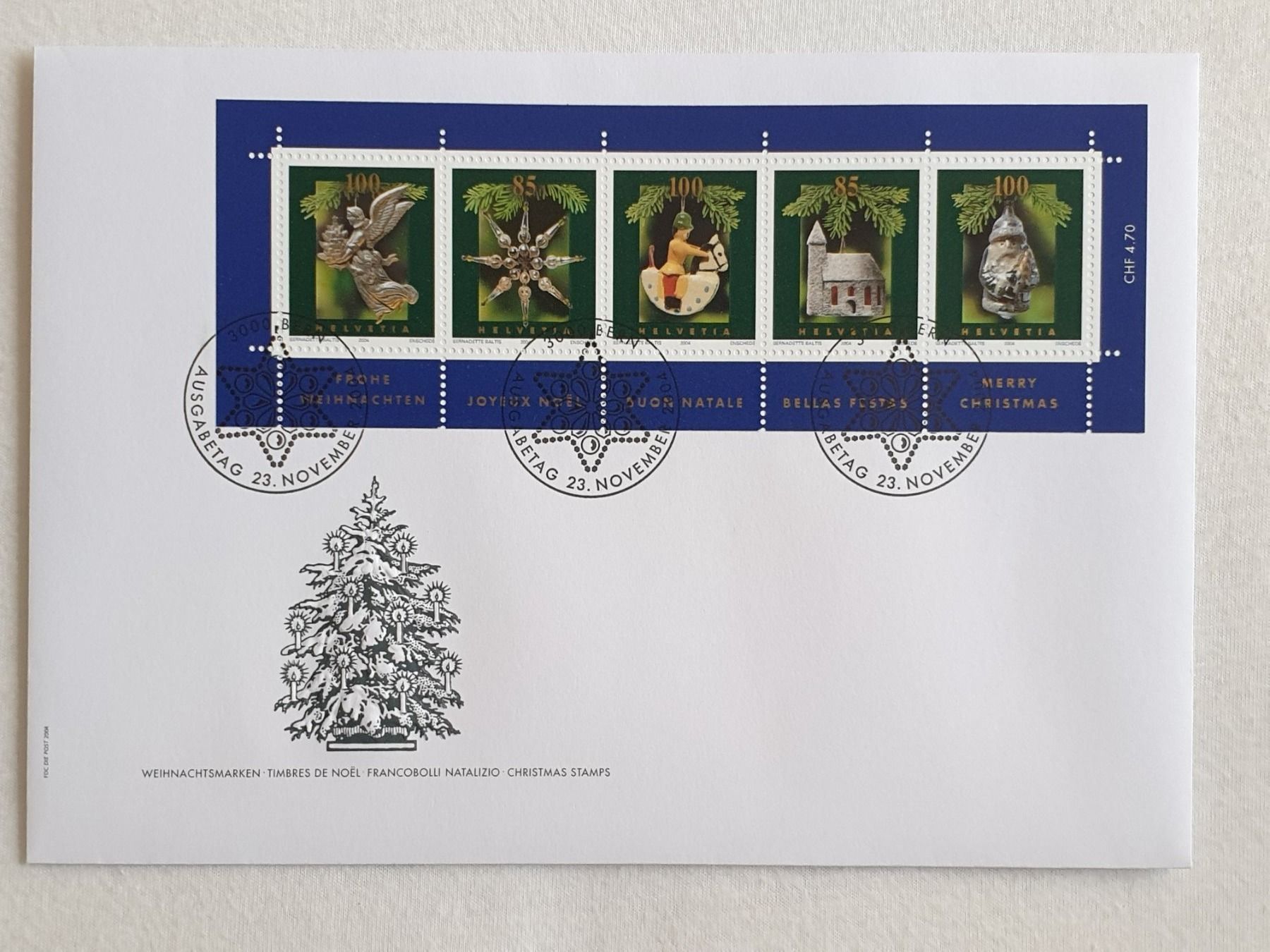 Tutti i francobolli: (151)   «Weihnachtsmarken 2004» – Usato da Schwarzhäusern venduto da Inot3