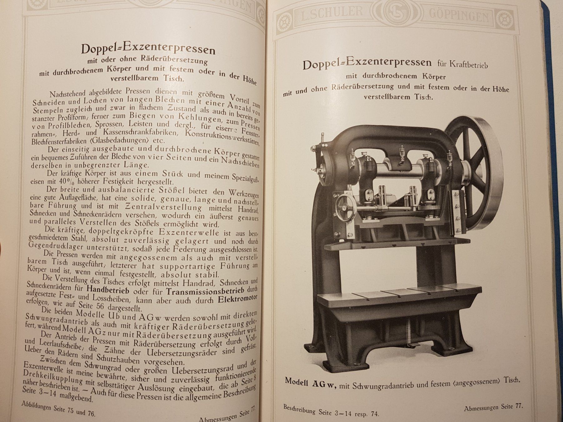 Libri: Katalog Exzenterpressen L. Schuler 1917 – Usato da Lausanne venduto da LasloH 3