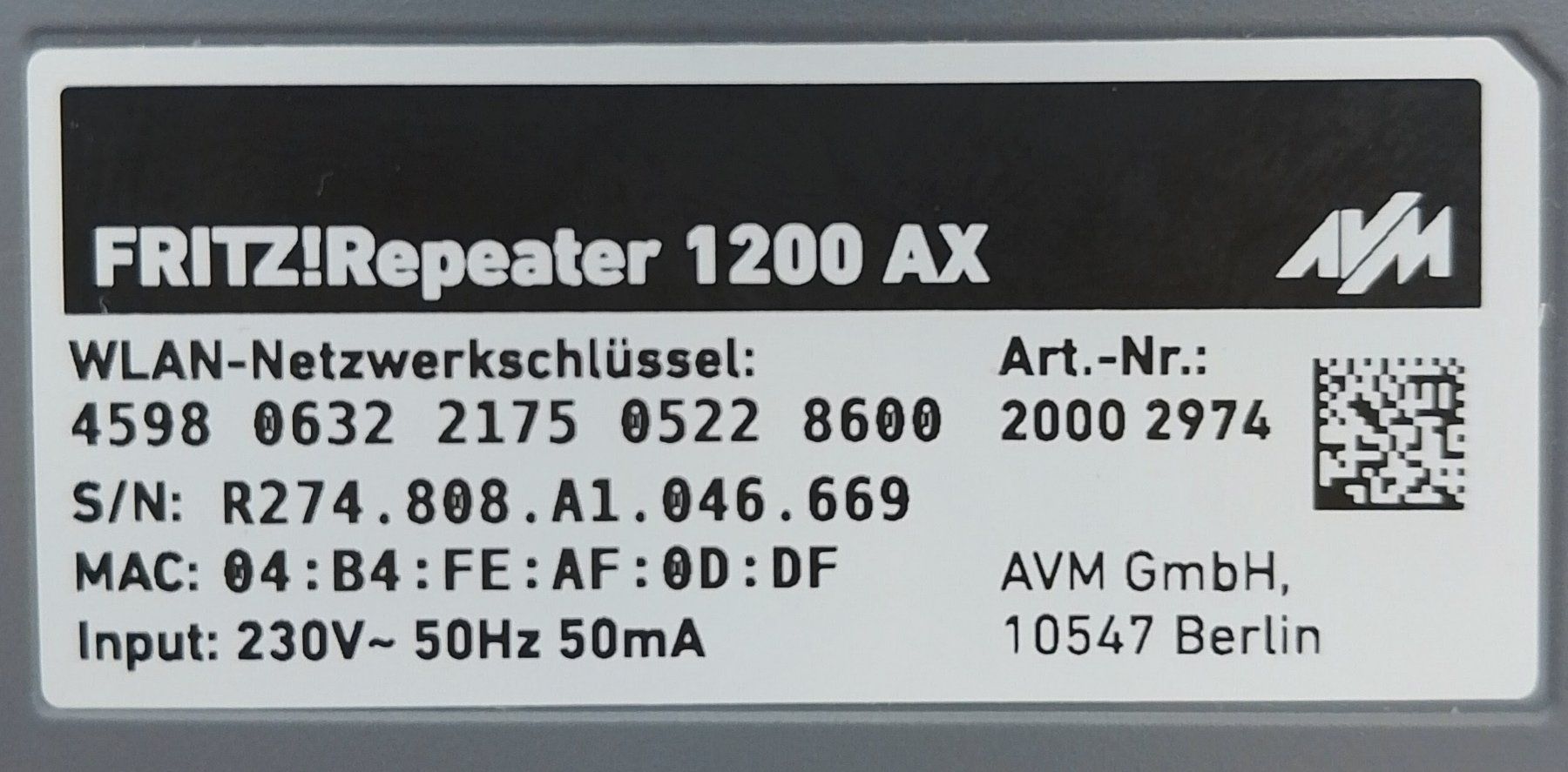 WiFi: FRITZ! Box Repeater 1200 AX NEU! – Neuf (Voir description) à Brienz BE par stora 1