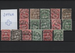 Type Chiffre et Croix oblitérés filigrane Croix
