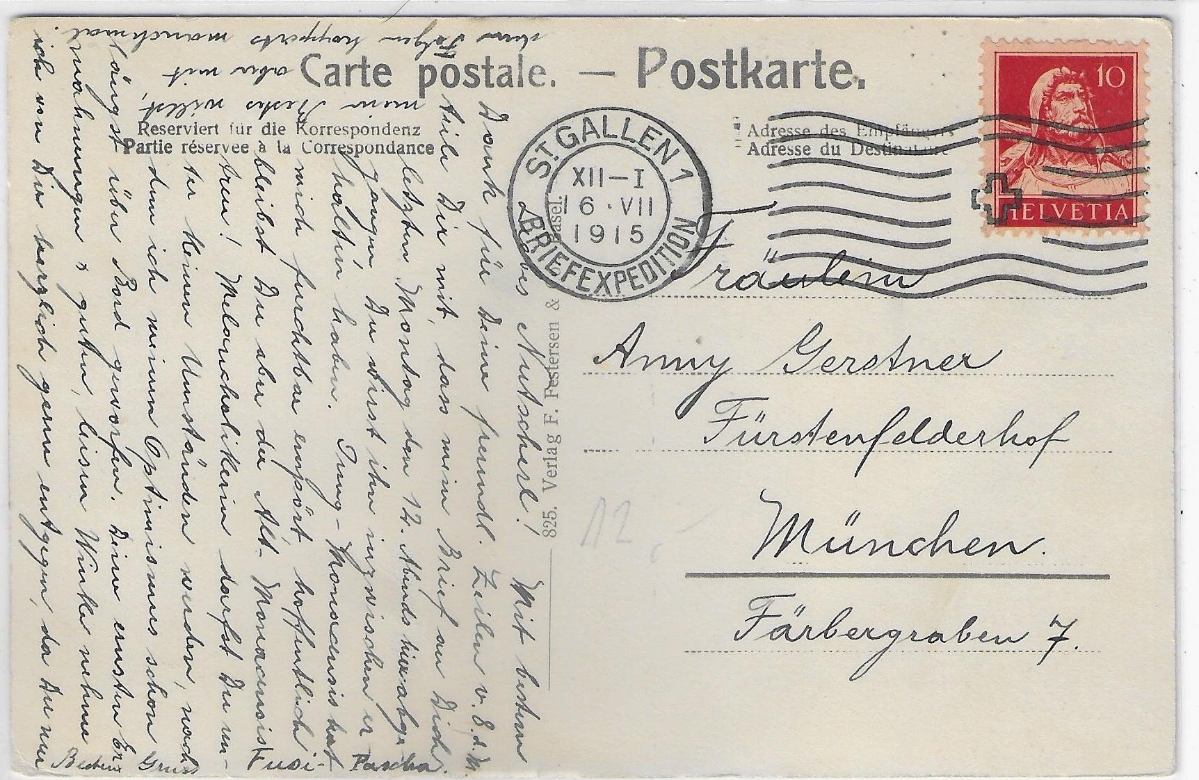 Cartoline postali: St. Gallen - Partie am Rosenberg – Usato da Ettingen venduto da Kartenplanet 1