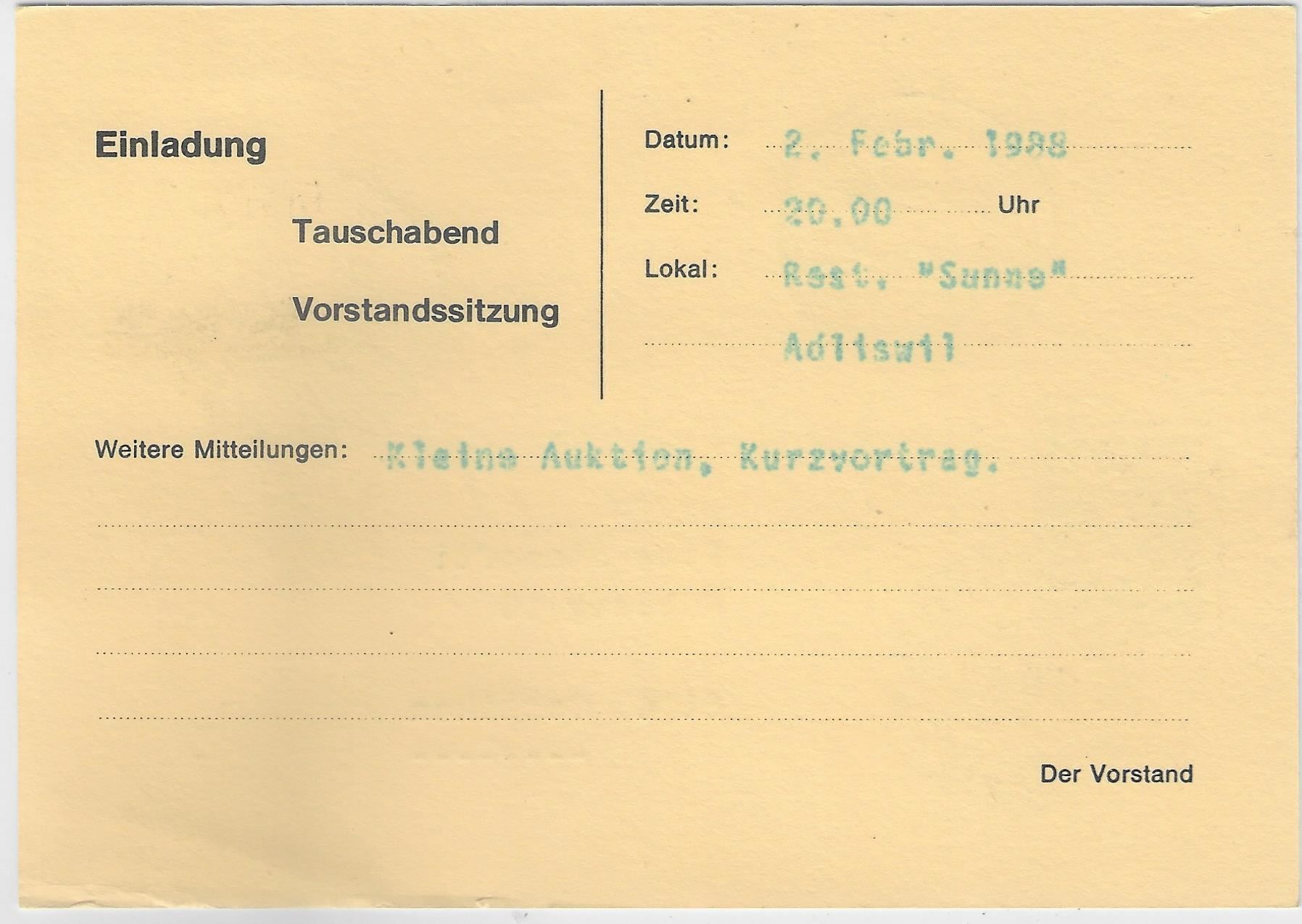 Tutti i francobolli: Werbestempel 9485 Nendeln FL 28.1.1988 – Usato da Ettingen venduto da Kartenplanet 1