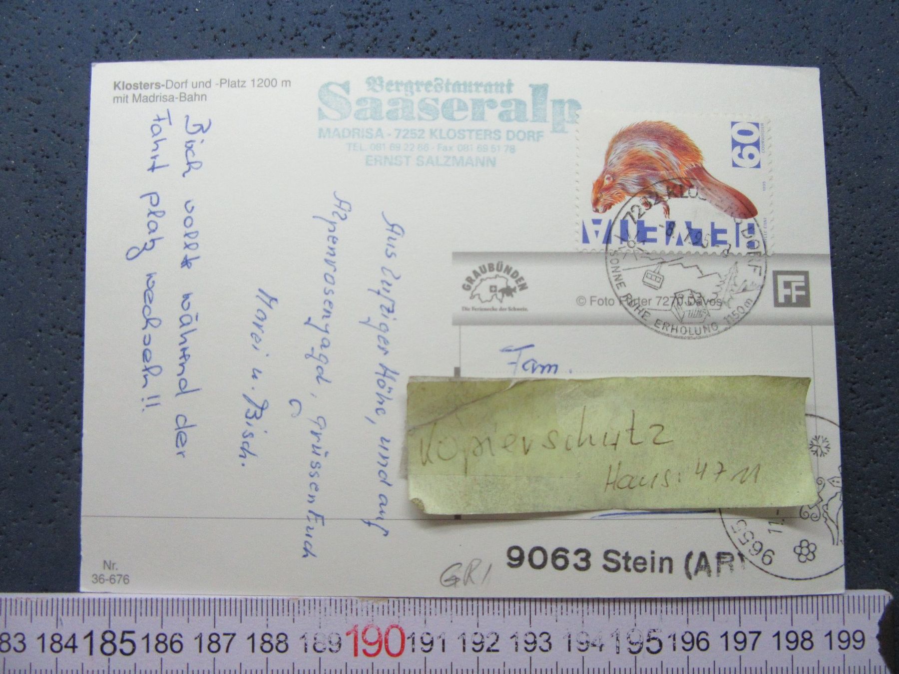 Cartoline postali: KLOSTER MADRISA LUFTSEILBAHN GR AK – Usato da Ettingen venduto da Hausi4711 1