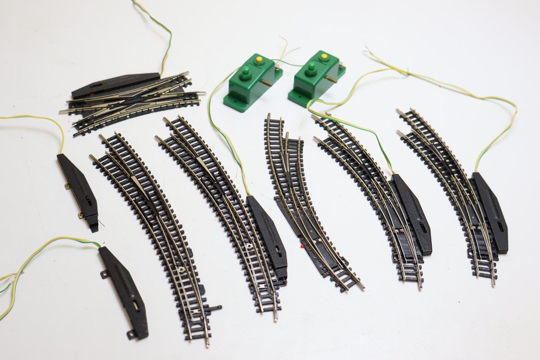 Minitrix 6 x grosse Elektro Weichen + 2 x Stellpult - Spur N (Gebraucht ...