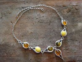 Kette Bernstein / 925 Silber
