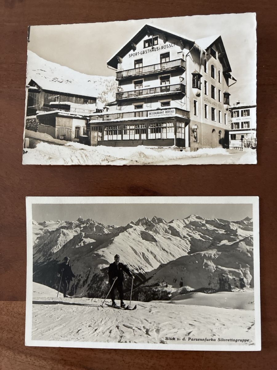 Cartoline postali: 4 Ansichtskarten Davos im Winter – Usato da Oftringen venduto da Cla.vD.74 2