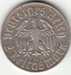 Tutti le monete: 2 Reichsmark Martin Luther 1933 G – Usato da Gossau SG venduto da Gallus00 1